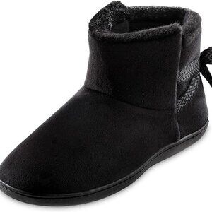 isotoner Women's Microsuede Mallory Bootie Slippers with Bow  Size 8.5-9…